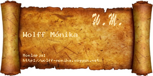Wolff Mónika névjegykártya